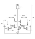 Argon PONTE lampa wisząca 5 pł. 5x15W (max) różowy ciemny mosiądz 2089 Argon PONTE lampa wisząca 5 pł. 5x15W (max) różowy ciemny mosiądz 2089