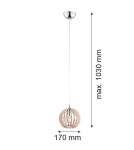 Argon PORTORYKO lampa wisząca 1 pł. 1x7W (max) jasny brąz chrom 3678 Argon PORTORYKO lampa wisząca 1 pł. 1x7W (max) jasny brąz chrom 3678