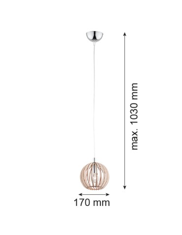 Argon PORTORYKO lampa wisząca 1 pł. 1x7W (max) jasny brąz chrom 3678 - produkt 2
