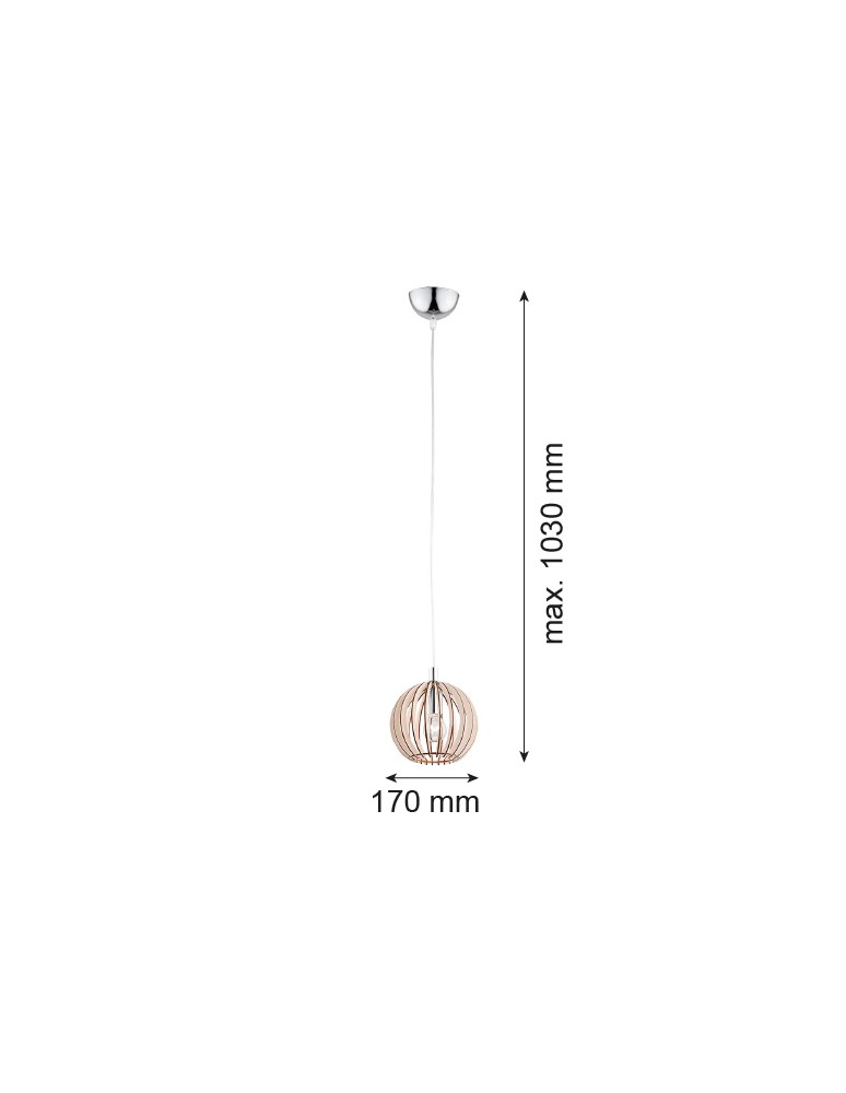 Argon PORTORYKO lampa wisząca 1 pł. 1x7W (max) jasny brąz chrom 3678 Argon PORTORYKO lampa wisząca 1 pł. 1x7W (max) jasny brąz chrom 3678