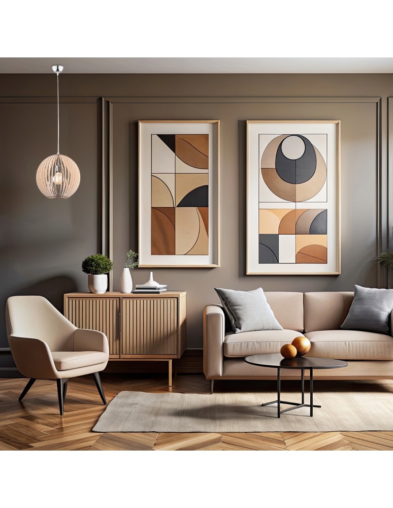 Argon PORTORYKO lampa wisząca 1 pł. kula 1x15W (max) jasny brąz chrom 3672 Argon PORTORYKO lampa wisząca 1 pł. kula 1x15W (max) jasny brąz chrom 3672