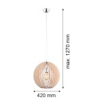 Argon PORTORYKO lampa wisząca 1 pł. kula 1x15W (max) jasny brąz chrom 3672 Argon PORTORYKO lampa wisząca 1 pł. kula 1x15W (max) jasny brąz chrom 3672