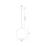 Argon PORTORYKO lampa wisząca 1 pł. kula 1x15W (max) jasny brąz chrom 3672 Argon PORTORYKO lampa wisząca 1 pł. kula 1x15W (max) jasny brąz chrom 3672
