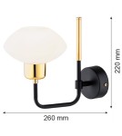 Argon RAVELLO kinkiet 1 pł. 1x7W (max) opal mat czarny struktura 8032 Argon RAVELLO kinkiet 1 pł. 1x7W (max) opal mat czarny struktura 8032