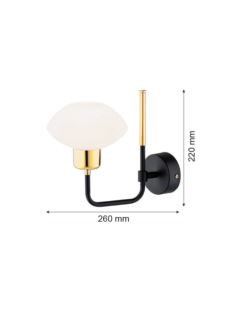 Argon RAVELLO kinkiet 1 pł. 1x7W (max) opal mat czarny struktura 8032 Argon RAVELLO kinkiet 1 pł. 1x7W (max) opal mat czarny struktura 8032