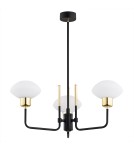 Żyrandole - Argon RAVELLO żyrandol 3 pł. 3x7W (max) opal mat czarny struktura 6166 - product 2
