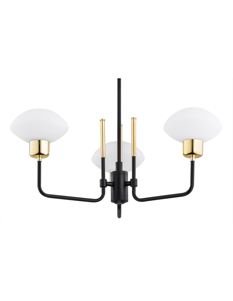 Argon RAVELLO żyrandol 3 pł. 3x7W (max) opal mat czarny struktura 6166