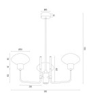 Żyrandole - Argon RAVELLO żyrandol 3 pł. 3x7W (max) opal mat czarny struktura 6166 - product 8