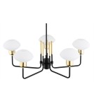 Argon RAVELLO żyrandol 5 pł. 5x7W (max) opal mat czarny struktura 2128 Argon RAVELLO żyrandol 5 pł. 5x7W (max) opal mat czarny struktura 2128