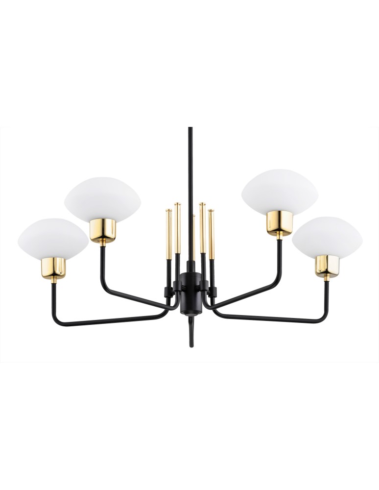 Argon RAVELLO żyrandol 5 pł. 5x7W (max) opal mat czarny struktura 2128 Argon RAVELLO żyrandol 5 pł. 5x7W (max) opal mat czarny struktura 2128