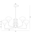 Argon RAVELLO żyrandol 5 pł. 5x7W (max) opal mat czarny struktura 2128 Argon RAVELLO żyrandol 5 pł. 5x7W (max) opal mat czarny struktura 2128