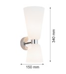 Argon RENO kinkiet 2 pł. 2x7W (max) opal mat chrom 1033 Argon RENO kinkiet 2 pł. 2x7W (max) opal mat chrom 1033