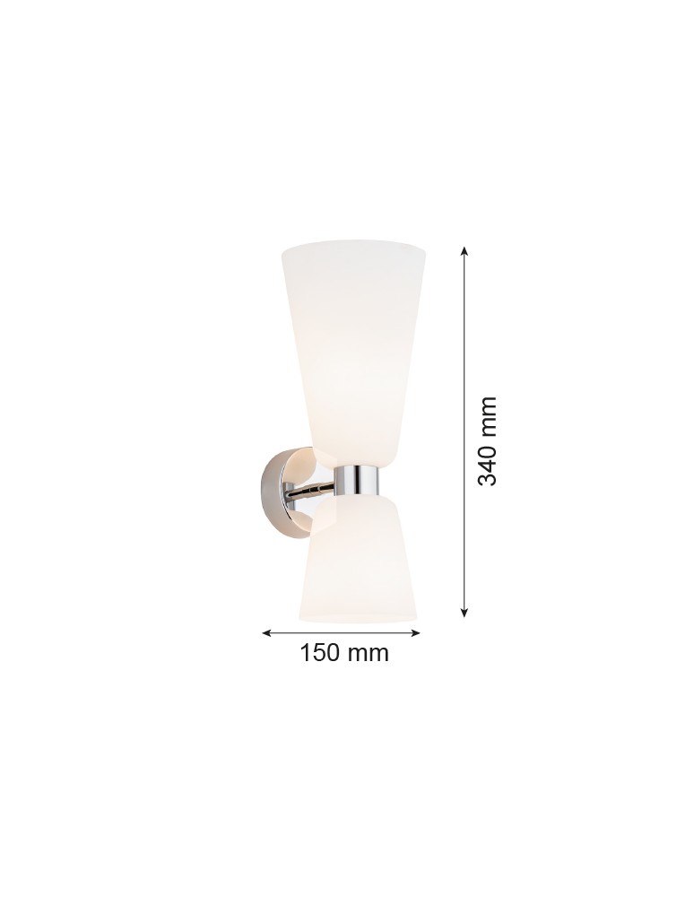 Argon RENO kinkiet 2 pł. 2x7W (max) opal mat chrom 1033 Argon RENO kinkiet 2 pł. 2x7W (max) opal mat chrom 1033