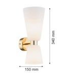 Kinkiety - Argon RENO kinkiet 2 pł. 2x7W (max) opal mat mosiądz 1034 - product 4