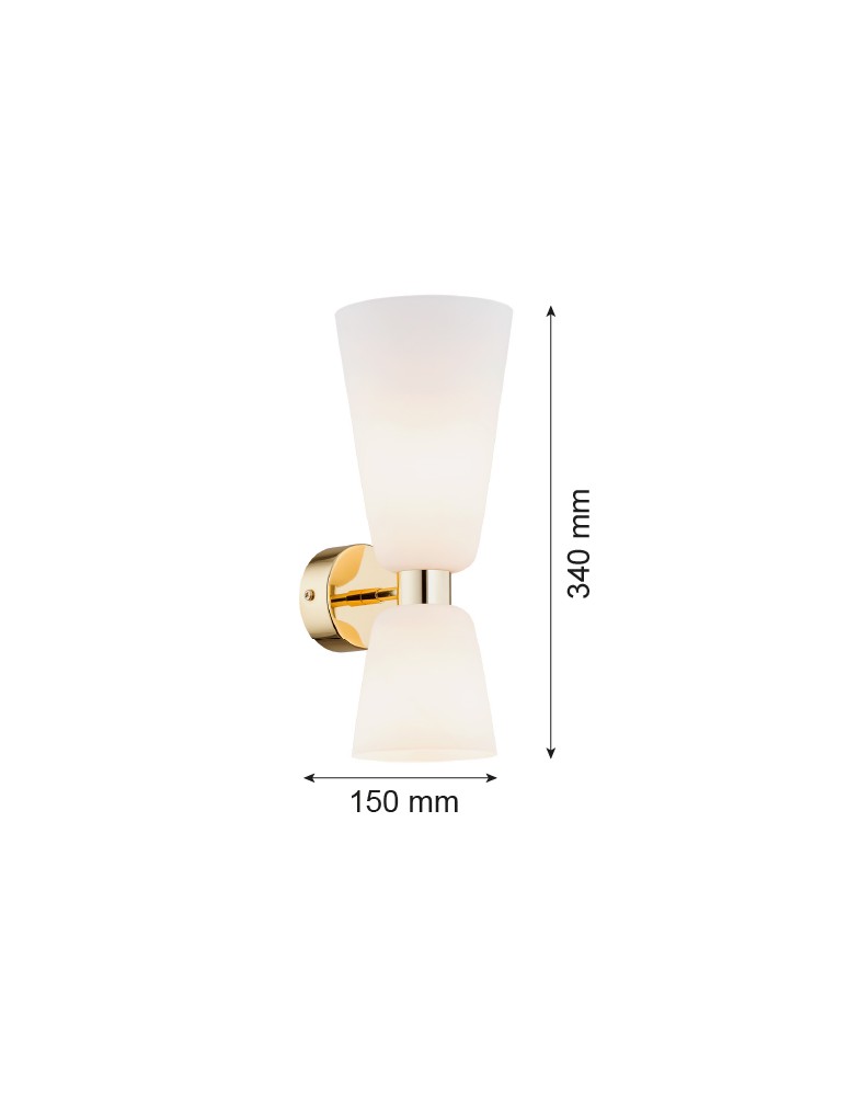 Argon RENO kinkiet 2 pł. 2x7W (max) opal mat mosiądz 1034