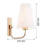 Argon SAFIANO kinkiet 1 pł. 1x15W (max) biały złoty 8312 Argon SAFIANO kinkiet 1 pł. 1x15W (max) biały złoty 8312