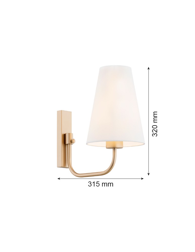 Argon SAFIANO kinkiet 1 pł. 1x15W (max) biały złoty 8312 Argon SAFIANO kinkiet 1 pł. 1x15W (max) biały złoty 8312