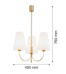 Żyrandole 3 punktowe - Argon SAFIANO żyrandol 3 pł. 3x15W (max) biały złoty 6267 - product 3