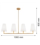 Argon SAFIANO lampa wisząca 4 pł. 4x15W (max) biały złoty 1828 Argon SAFIANO lampa wisząca 4 pł. 4x15W (max) biały złoty 1828