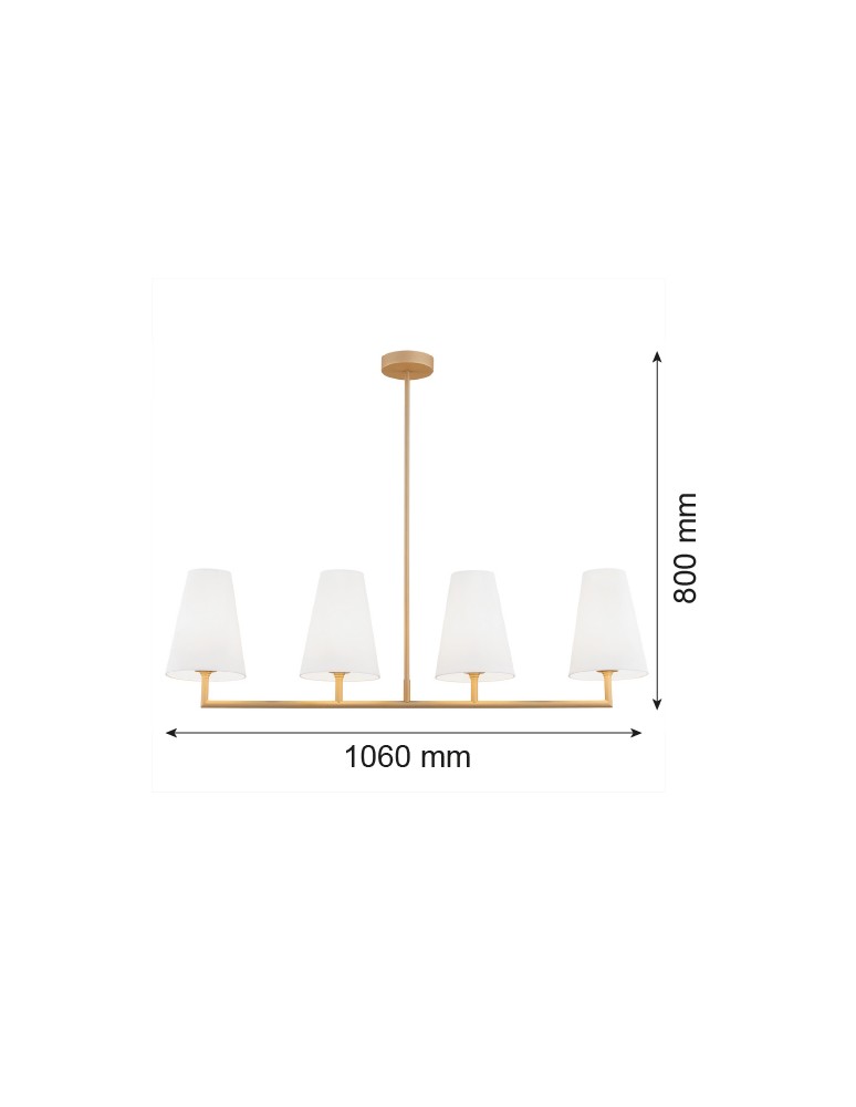 Argon SAFIANO lampa wisząca 4 pł. 4x15W (max) biały złoty 1828 Argon SAFIANO lampa wisząca 4 pł. 4x15W (max) biały złoty 1828
