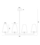 Argon SAFIANO lampa wisząca 4 pł. 4x15W (max) biały złoty 1828 Argon SAFIANO lampa wisząca 4 pł. 4x15W (max) biały złoty 1828