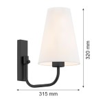 Argon SAFIANO kinkiet 1 pł. 1x15W (max) biały czarny 8376 Argon SAFIANO kinkiet 1 pł. 1x15W (max) biały czarny 8376