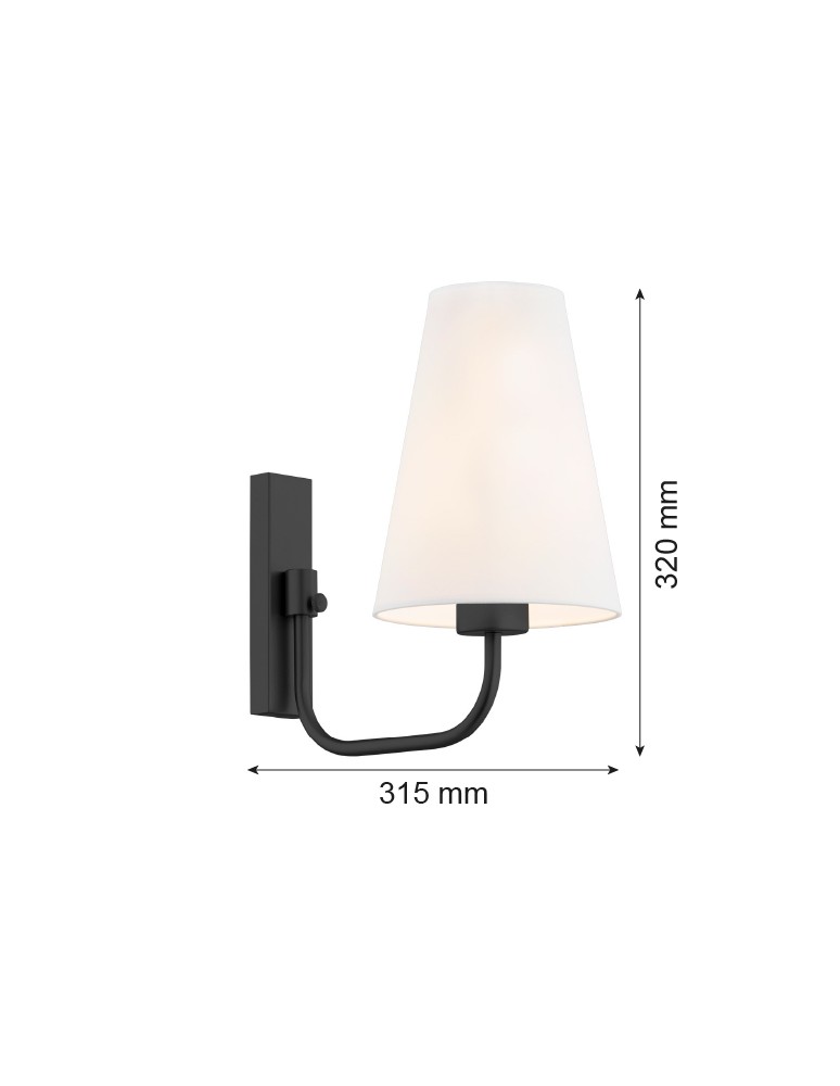 Argon SAFIANO kinkiet 1 pł. 1x15W (max) biały czarny 8376 Argon SAFIANO kinkiet 1 pł. 1x15W (max) biały czarny 8376