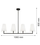 Argon SAFIANO lampa wisząca 4 pł. 4x15W (max) biały czarny 1831 Argon SAFIANO lampa wisząca 4 pł. 4x15W (max) biały czarny 1831