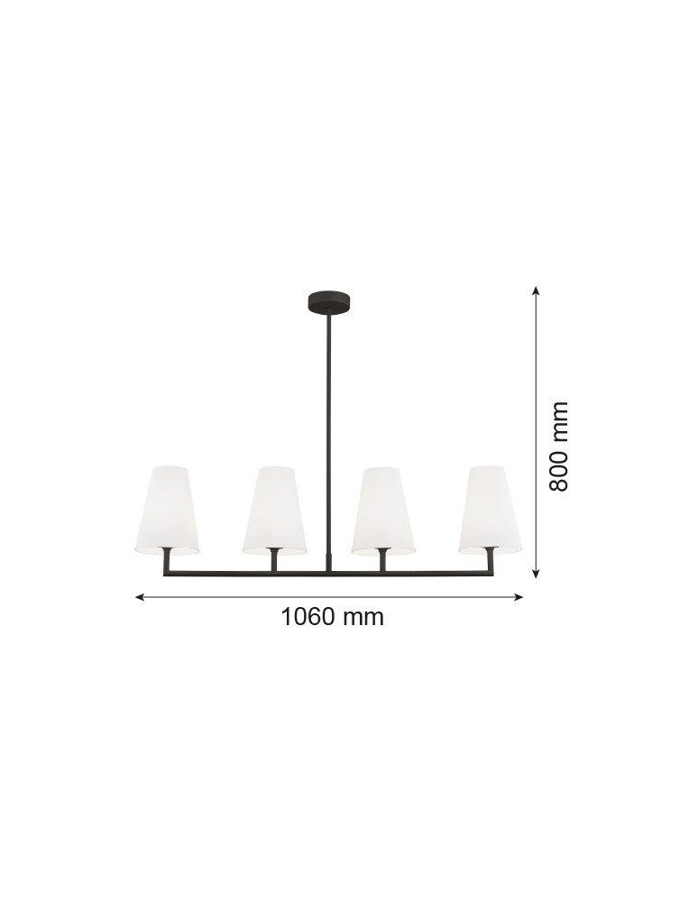 Argon SAFIANO lampa wisząca 4 pł. 4x15W (max) biały czarny 1831 Argon SAFIANO lampa wisząca 4 pł. 4x15W (max) biały czarny 1831