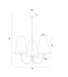 Argon SAFIANO żyrandol 3 pł. 3x15W (max) bordowy złoty 6270 Argon SAFIANO żyrandol 3 pł. 3x15W (max) bordowy złoty 6270