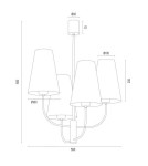 Argon SAFIANO żyrandol 4 pł. 4x15W (max) bordowy złoty 1827 Argon SAFIANO żyrandol 4 pł. 4x15W (max) bordowy złoty 1827