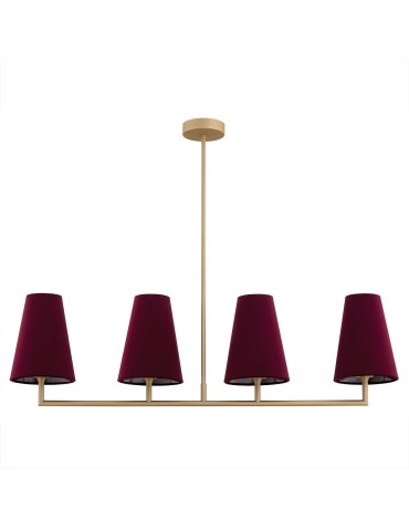 Argon SAFIANO lampa wisząca 4 pł. 4x15W (max) bordowy złoty 1829 - produkt 2