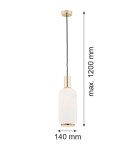 Argon SAGUNTO lampa wisząca 1 pł. 1x15W (max) opal mat mosiądz 4356 Argon SAGUNTO lampa wisząca 1 pł. 1x15W (max) opal mat mosiądz 4356