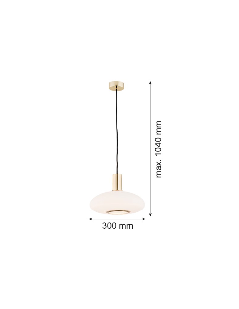 Argon SAGUNTO lampa wisząca 1 pł. 1x15W (max) opal mat mosiądz 4358 Argon SAGUNTO lampa wisząca 1 pł. 1x15W (max) opal mat mosiądz 4358