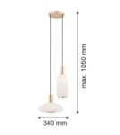 Lampy wiszące - Argon SAGUNTO lampa wisząca 2 pł. na okrągłej podsufitce 2x15W (max) opal mat mosiądz 896 - product 2