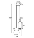 Lampy wiszące - Argon SAGUNTO lampa wisząca 2 pł. na okrągłej podsufitce 2x15W (max) opal mat mosiądz 896 - product 3