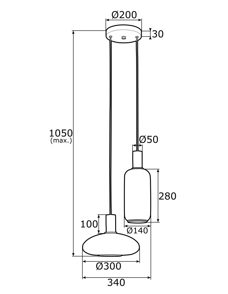 Lampy wiszące - Argon SAGUNTO lampa wisząca 2 pł. na okrągłej podsufitce 2x15W (max) opal mat mosiądz 896 - product kolory-swiatla.pl 3