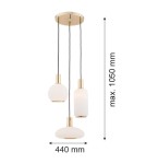 Argon SAGUNTO lampa wisząca 3 pł. na okrągłej podsufitce 3x15W (max) opal mat mosiądz 1489 Argon SAGUNTO lampa wisząca 3 pł. na okrągłej podsufitce 3x15W (max) opal mat mosiądz 1489