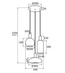 Argon SAGUNTO lampa wisząca 3 pł. na okrągłej podsufitce 3x15W (max) opal mat mosiądz 1489 Argon SAGUNTO lampa wisząca 3 pł. na okrągłej podsufitce 3x15W (max) opal mat mosiądz 1489