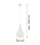 Lampy wiszące pojedyncze - Argon SANTANA lampa wisząca 1 pł 1x15W (max) opal biały połysk 3996 - product 2
