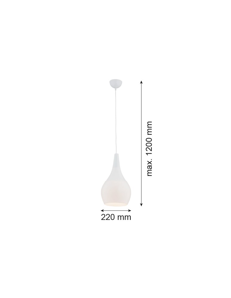 Lampy wiszące pojedyncze - Argon SANTANA lampa wisząca 1 pł 1x15W (max) opal biały połysk 3996 - product kolory-swiatla.pl 2