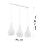 Lampy wiszące - Argon SANTANA lampa wisząca 3 pł 3x15W (max) opal biały połysk 1408 - product 2