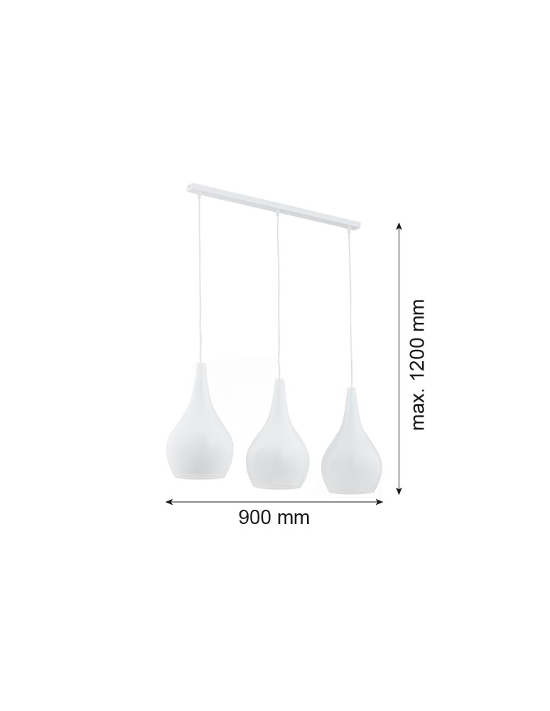 Lampy wiszące - Argon SANTANA lampa wisząca 3 pł 3x15W (max) opal biały połysk 1408 - product kolory-swiatla.pl 2