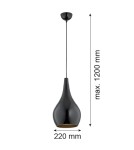 Argon SANTANA lampa wisząca 1 pł 1x15W (max) czarny czarny połysk 3997 Argon SANTANA lampa wisząca 1 pł 1x15W (max) czarny czarny połysk 3997