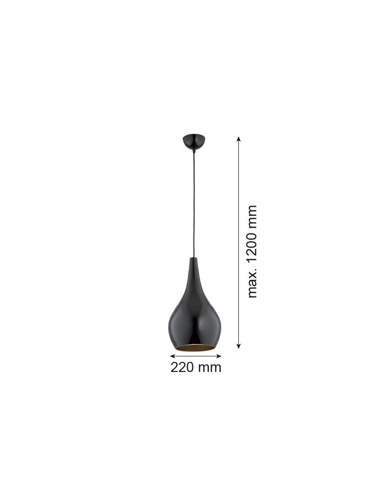 Argon SANTANA lampa wisząca 1 pł 1x15W (max) czarny czarny połysk 3997 Argon SANTANA lampa wisząca 1 pł 1x15W (max) czarny czarny połysk 3997