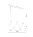 Lampy wiszące - Argon SANTANA lampa wisząca 3 pł 3x15W (max) czarny czarny połysk 1409 - product 3
