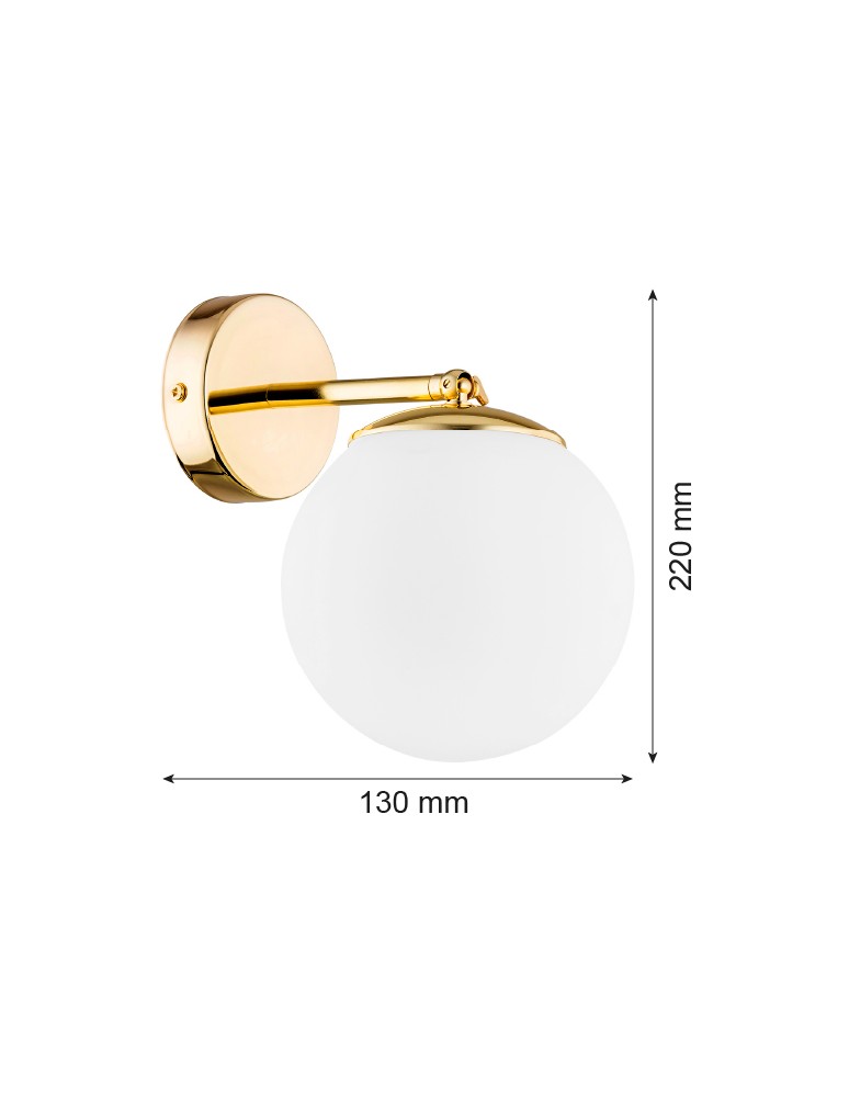 Argon SATELITE PLUS kinkiet 1 pł. 1x15W (max) opal mat IP44 mosiądz 4744