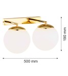 Argon SATELITE PLUS kinkiet 2 pł. 2x15W (max) opal mat IP44 mosiądz 1052 Argon SATELITE PLUS kinkiet 2 pł. 2x15W (max) opal mat IP44 mosiądz 1052