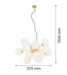 Argon SATELITE PLUS żyrandol 15 pł. 15x15W (max) opal mat mosiądz 5048 Argon SATELITE PLUS żyrandol 15 pł. 15x15W (max) opal mat mosiądz 5048