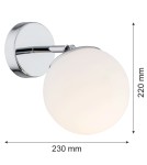 Kinkiety łazienkowe - Argon SATELITE kinkiet 1 pł. 1x15W (max) opal mat IP44 chrom 3988 - product 11
